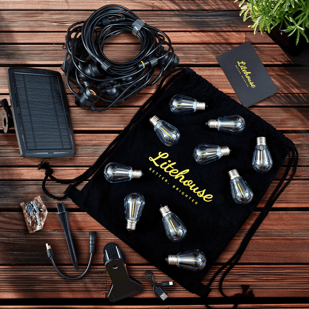 Premium Solar Bulb String Lights - 33 feet | 10 meters