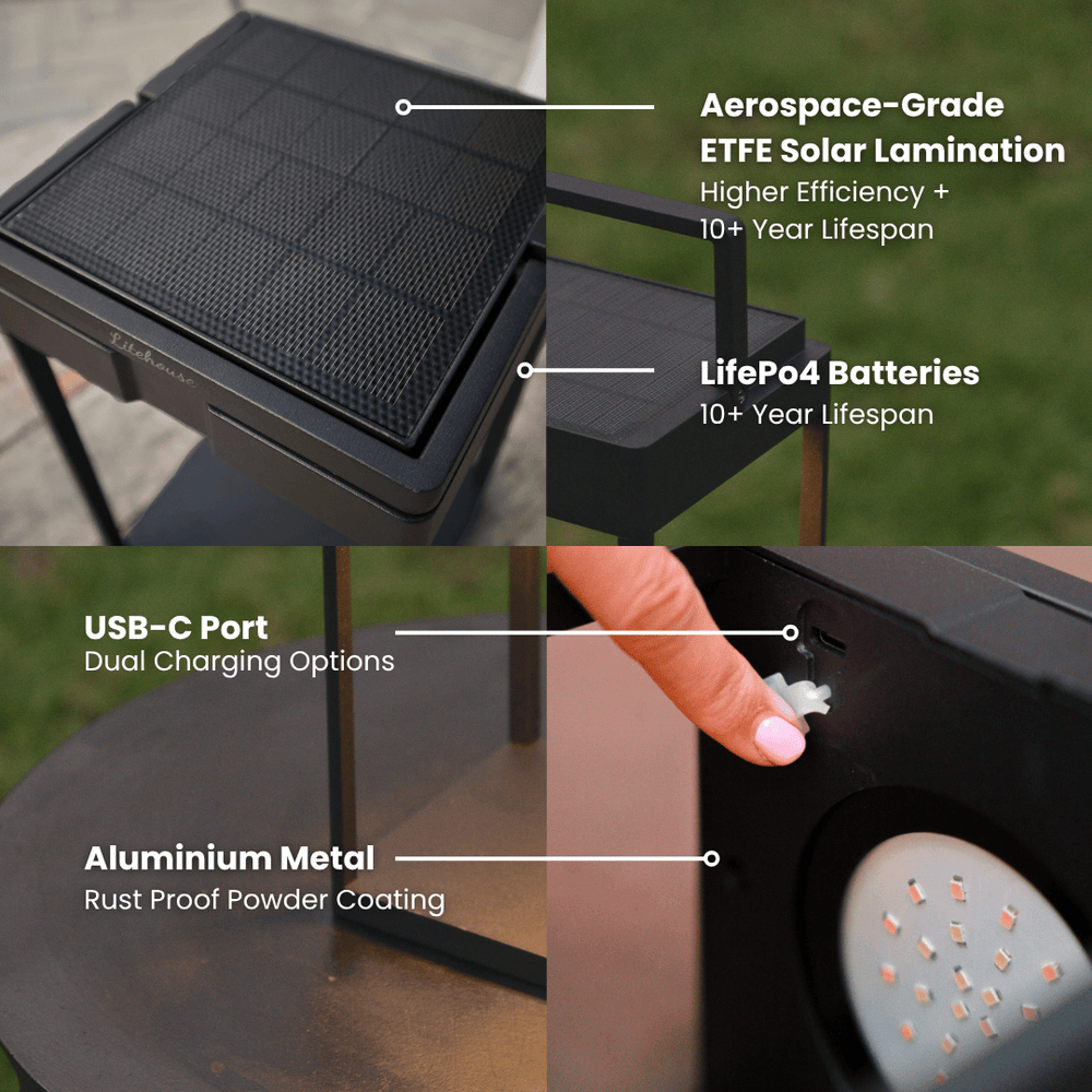 Luxury Metal Solar Lantern with Touch Control | Litehouse
